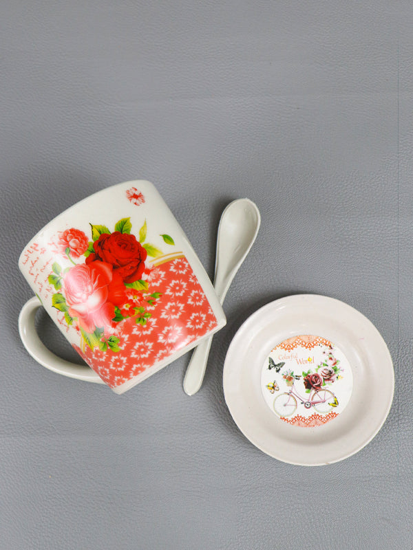 World Coffee Mug with Spoon Set & Lid