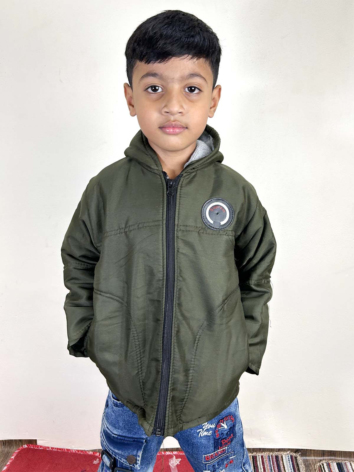 1Yrs - 10Yrs Green Hooded Jacket For Kids KJ51