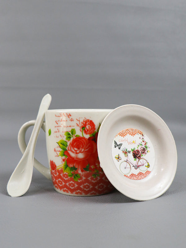 World Coffee Mug with Spoon Set & Lid