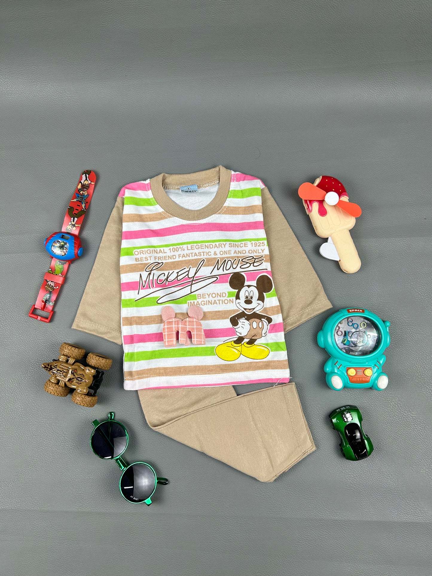 3Mth - 9Mth Light Brown Mickey Suit For Newborns HG NBS189