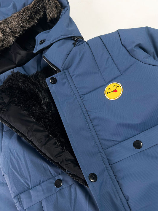 5Yrs - 10Yrs Kids Quilted Hooded Puffer Jacket Blue KJ54