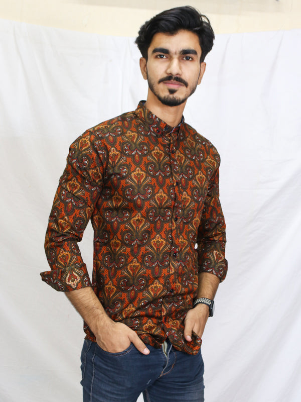 UM Men's Printed Casual Shirt Paisley Pattern