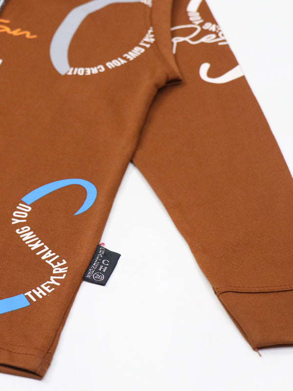 ATT Boys Hooded T-Shirt 5 Yrs - 10 Yrs Effective Brown