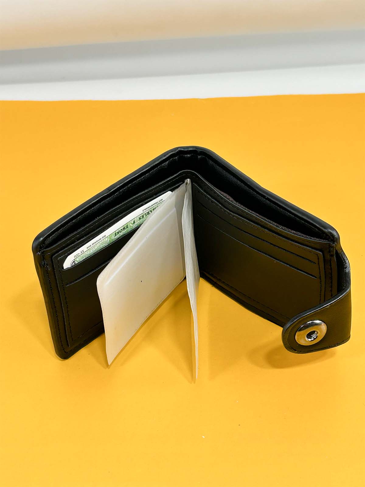 Black Syn-Leather Wallet For Men MW55