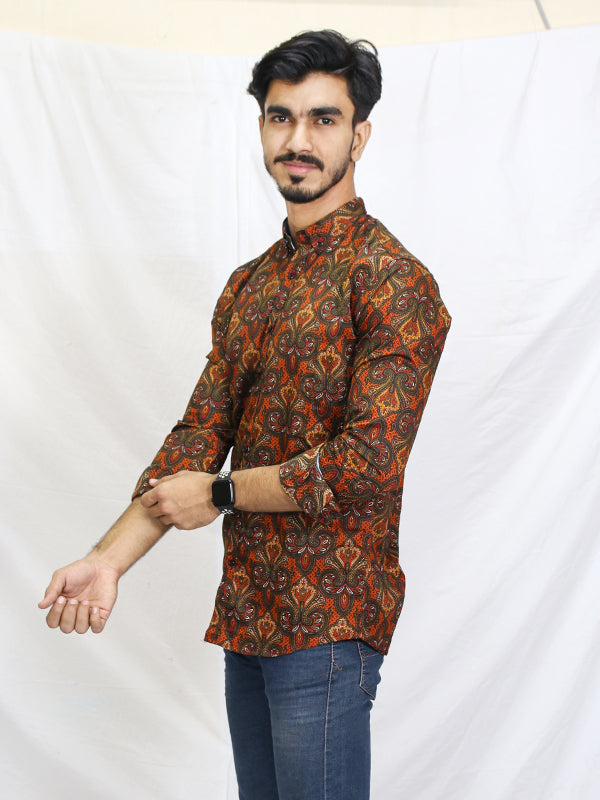 UM Men's Printed Casual Shirt Paisley Pattern