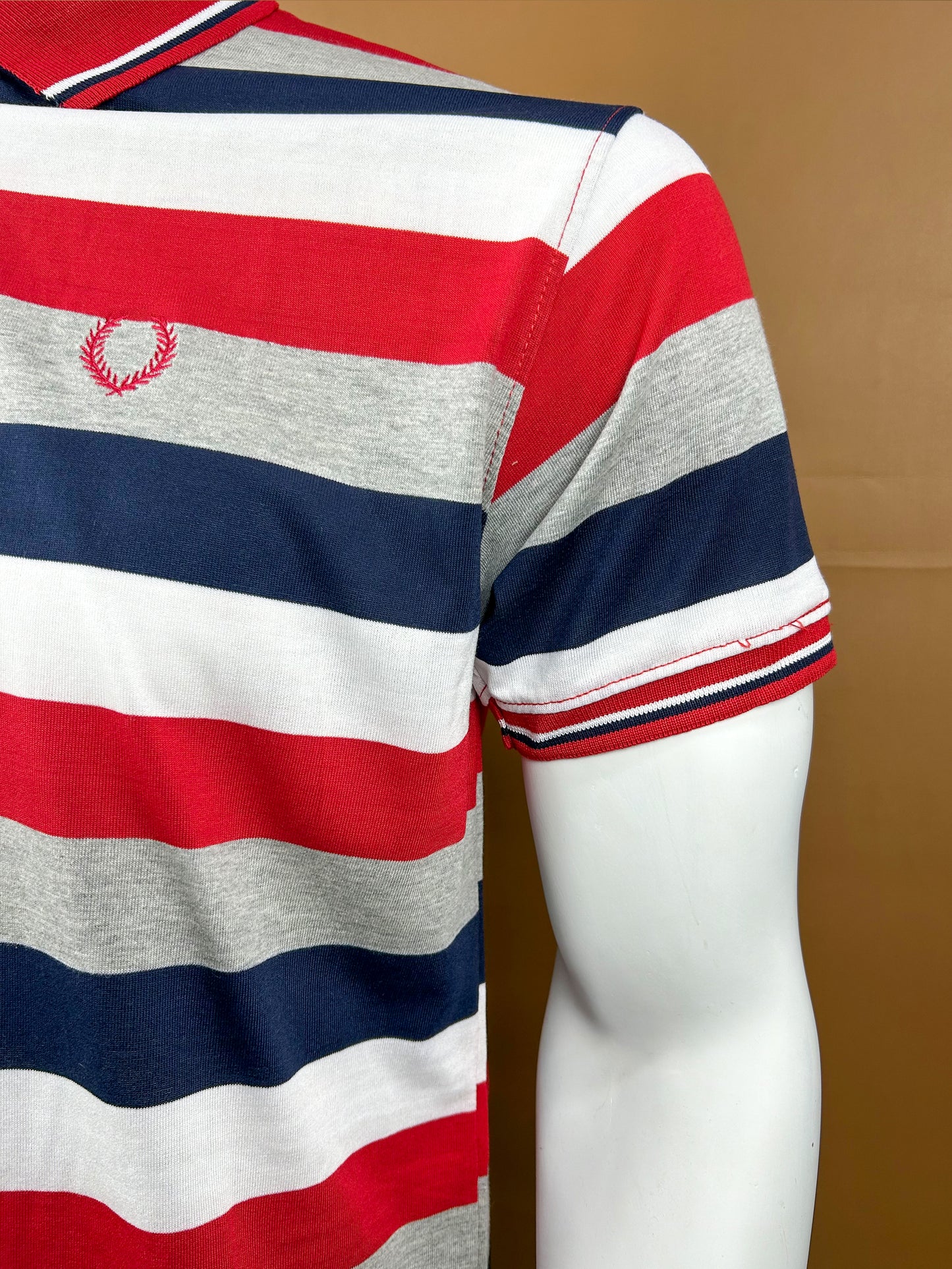 Red Striped Polo T-Shirt For Men MTS122