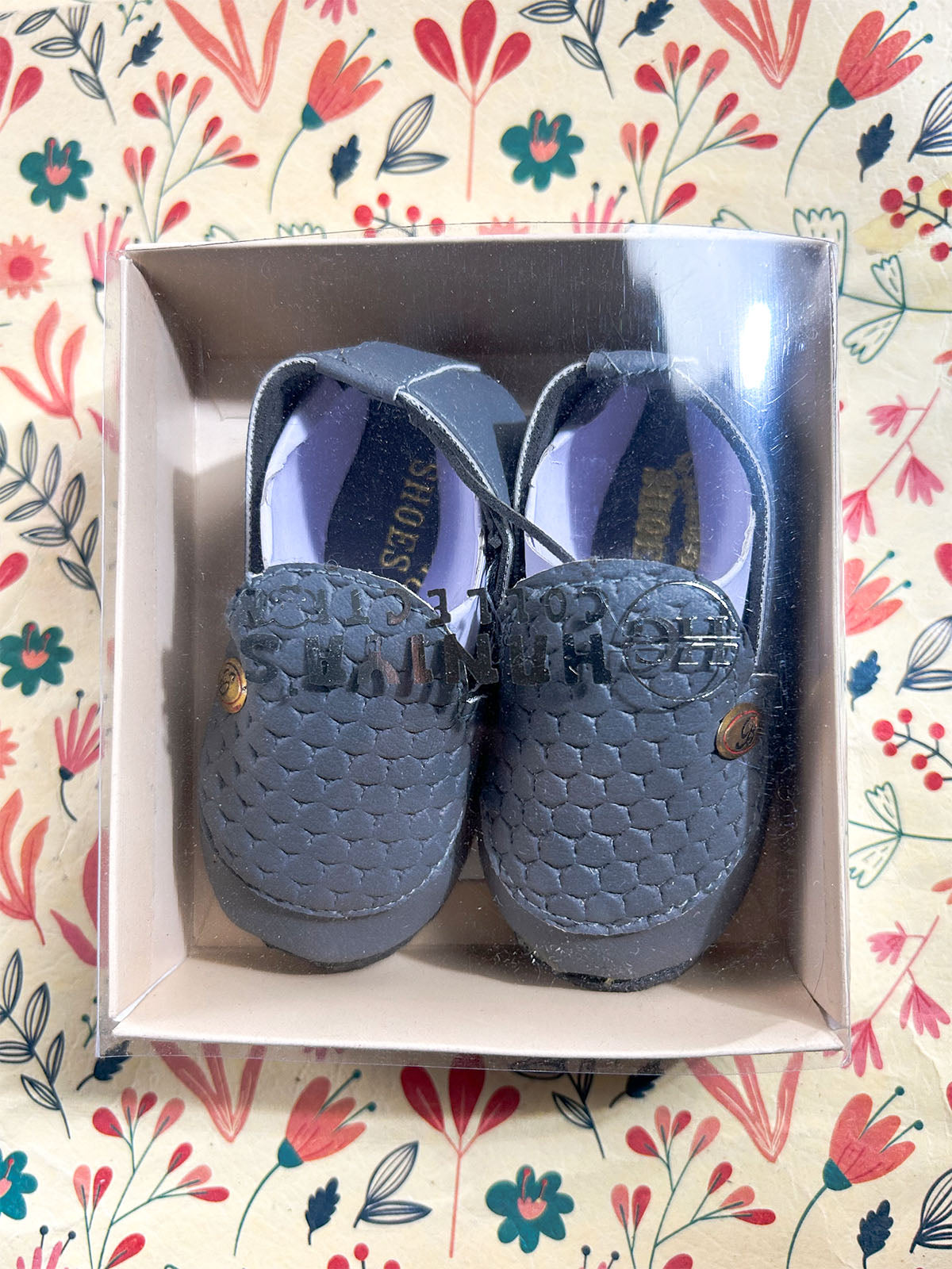 Slate Blue Loafer Booties For Newborn NB95