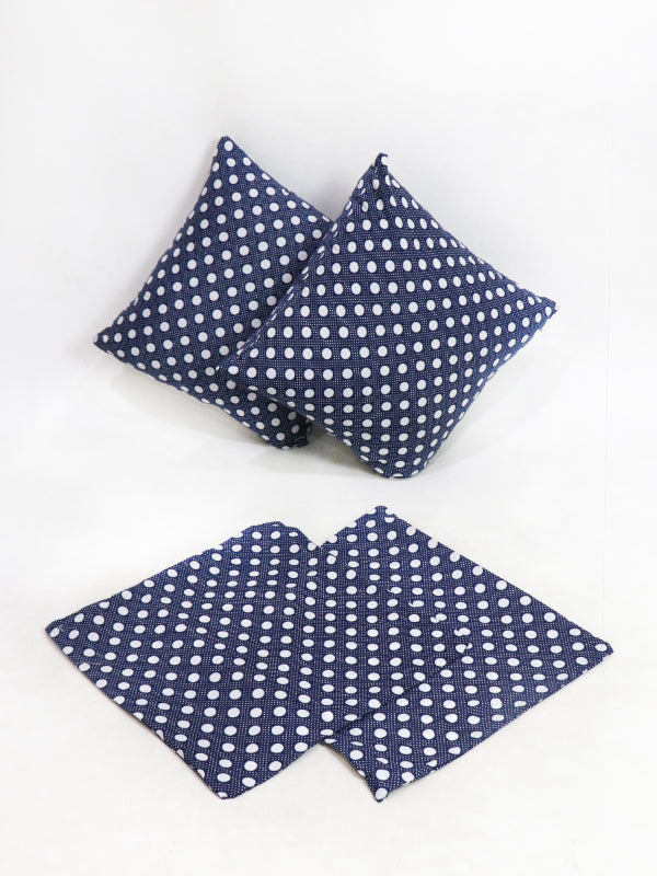 Dark Blue Pack Of 4 Cotton Pillow/Cushion Cover 15" x 15"
