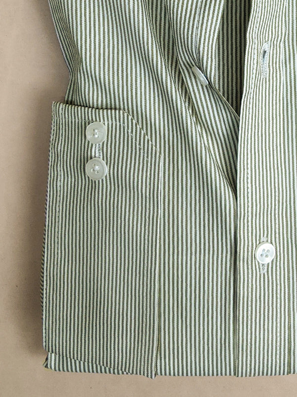 Light Green Lines Formal Dress Shirt For Men AZ MFS66