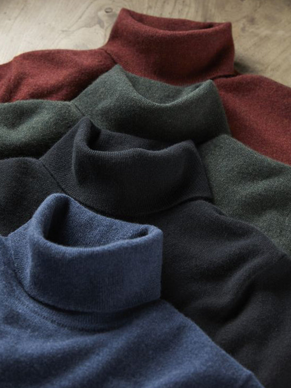 1 Pcs Men's Plain High Neck Multicolor