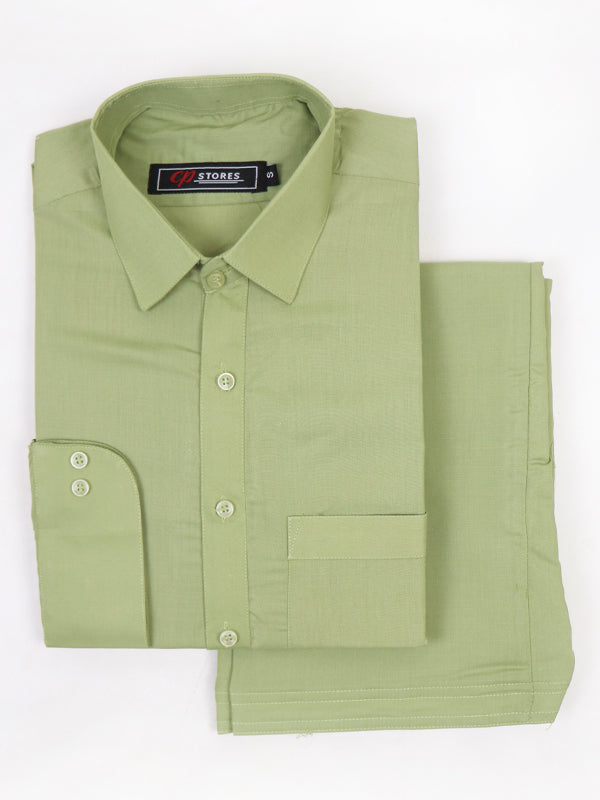 AM Men's Kameez Shalwar Stitched Suit Light Green