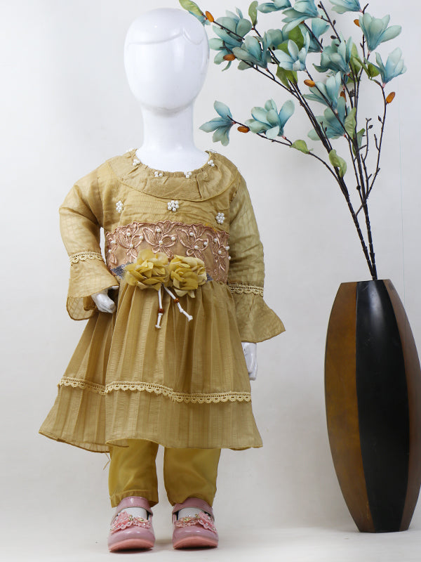 GF03 IM Girls Frock With Trouser 1Yrs - 8Yrs Light Brown