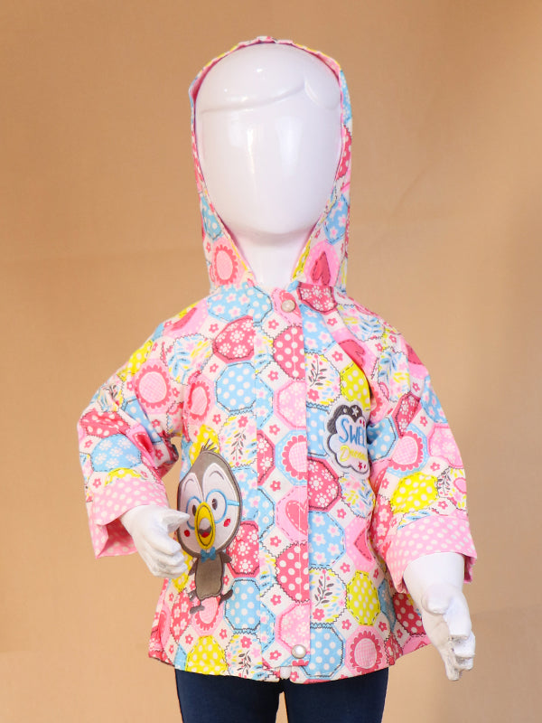 WG Newborn Hooded T-Shirt 3Mths - 6Mths Designed Pink