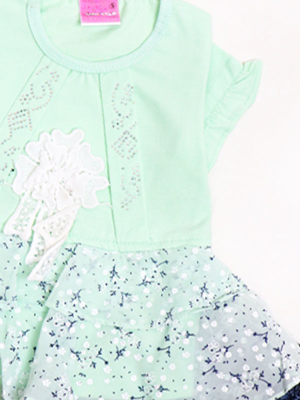 BG Girls Suit 1Yr - 4Yrs Bow Lace Light Green