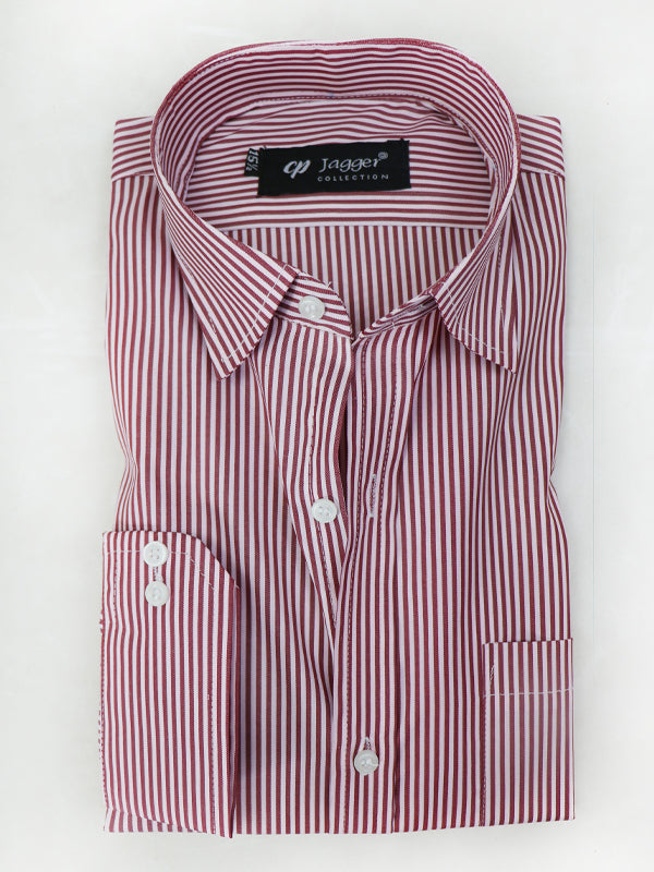 ZS Men's Formal Dress Shirt Red Lines MFS389