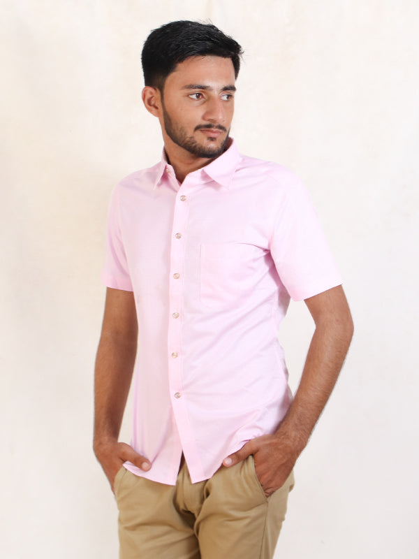 MFS46 Men's Formal Dress Shirt Pink Textured