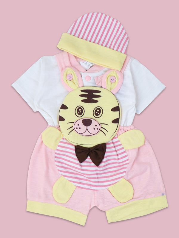NBR14 HG Newborn Romper 0Mth - 6Mth Cat Pink
