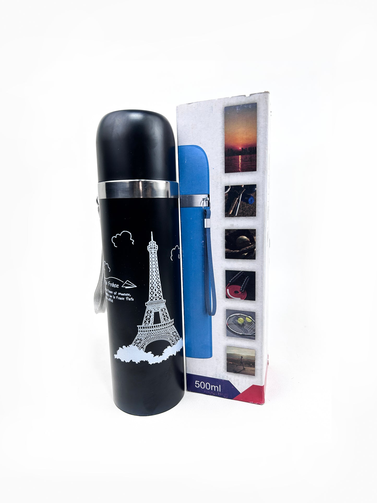 Black Stainless Steel Eiffel Tower Bottle 500 ML D-65