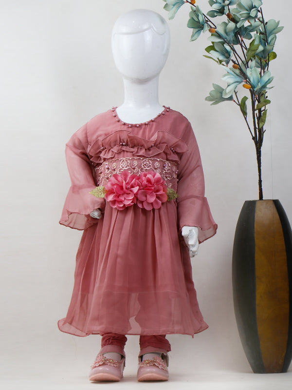 GF02 IM Girls Frock With Trouser 1Yrs - 8Yrs Light Maroon