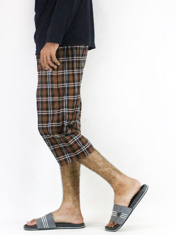 Men's 3-QTR Short Multicolor Checks