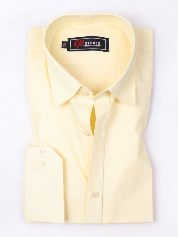 AZ Men's Formal Dress Shirt Plain Cream MFS366