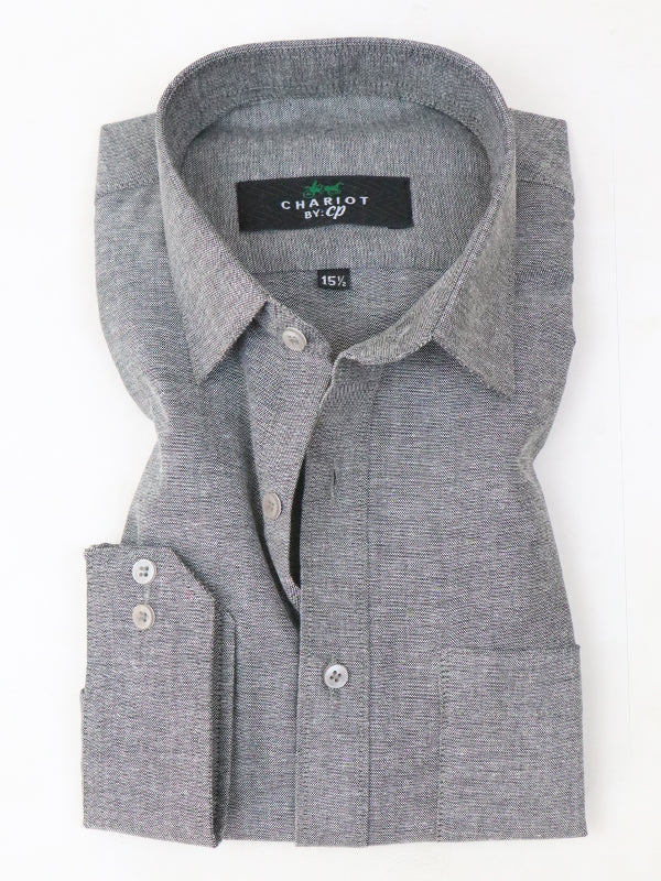 Men's Chambray Formal Dress Shirt Light Grey