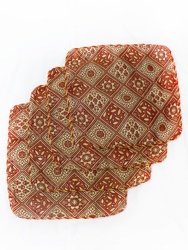 Brown Pack Of 4 Pillow/Cushion Cover 02 14" x 14"