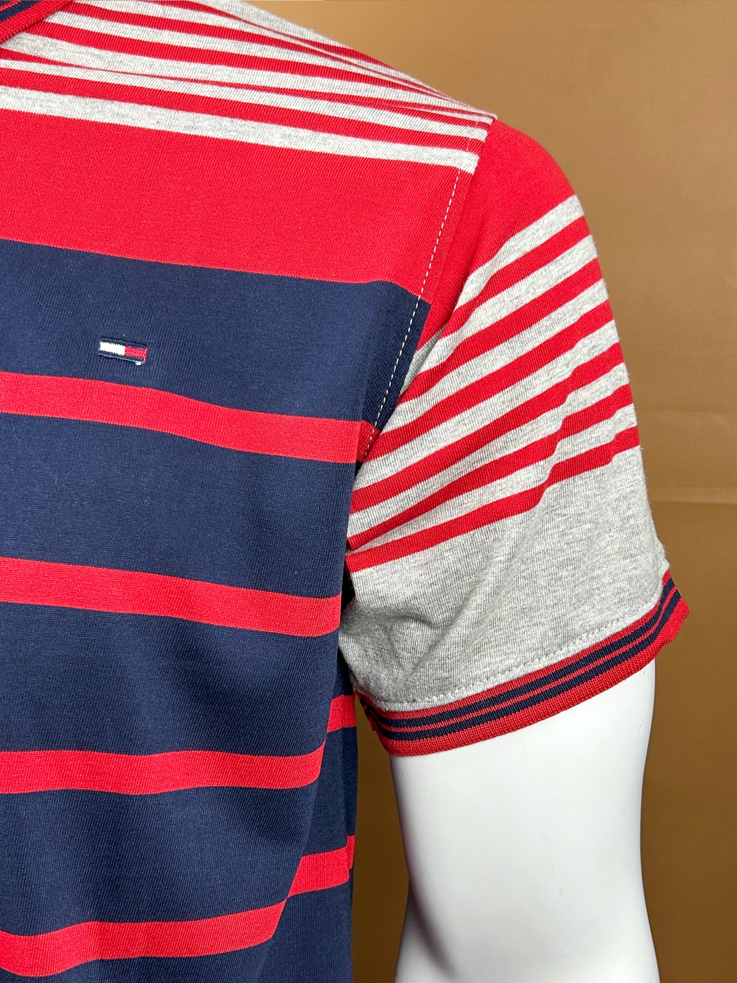 Red Striped Polo T-Shirt For Men MTS123