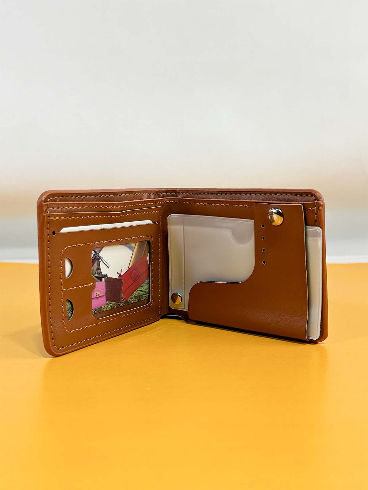 Light Brown Syn-Leather Wallet For Men MW62