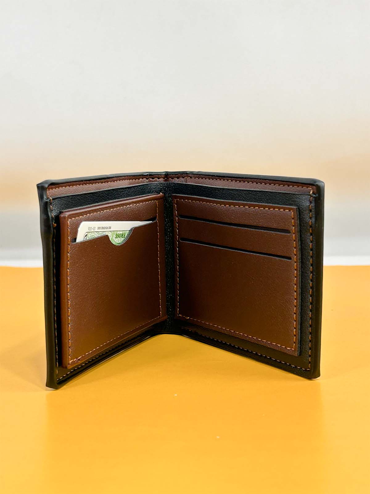 Light Brown Syn-Leather Wallet For Men MW63