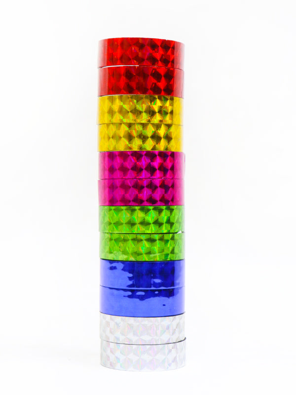 Pack Of 12 Ribbon Glitter Tape