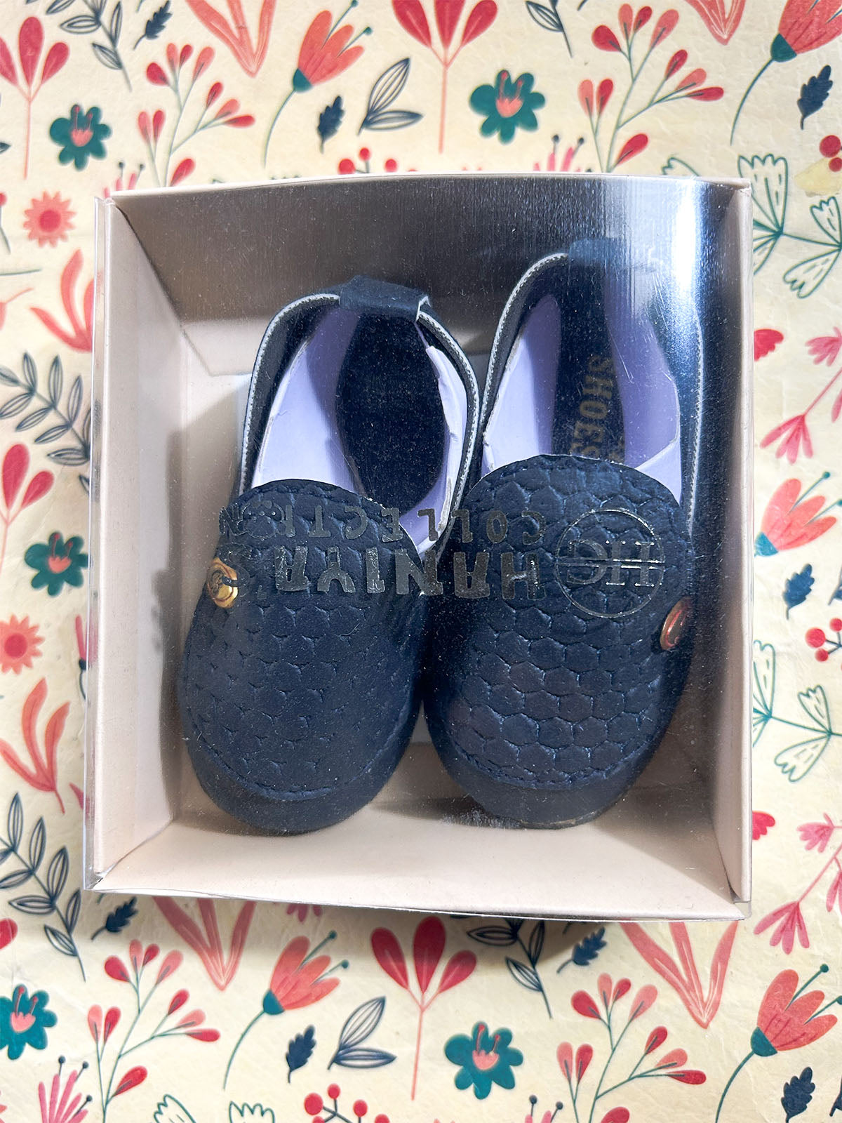 Midnight Blue Loafer Booties For Newborn NB96