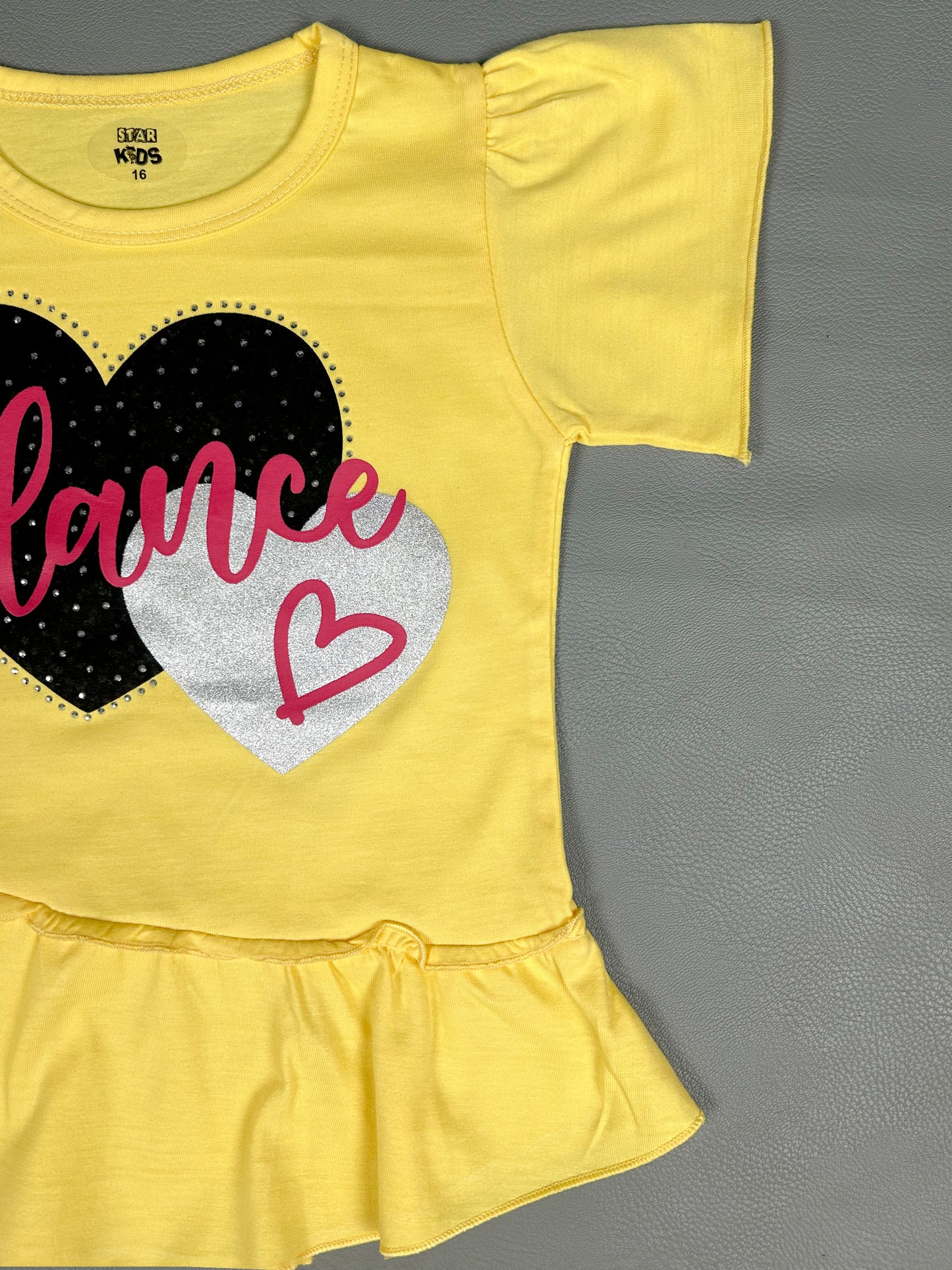 2.5Yrs - 7Yrs Dance Bright Yellow T-Shirt For Girls SK GTS43
