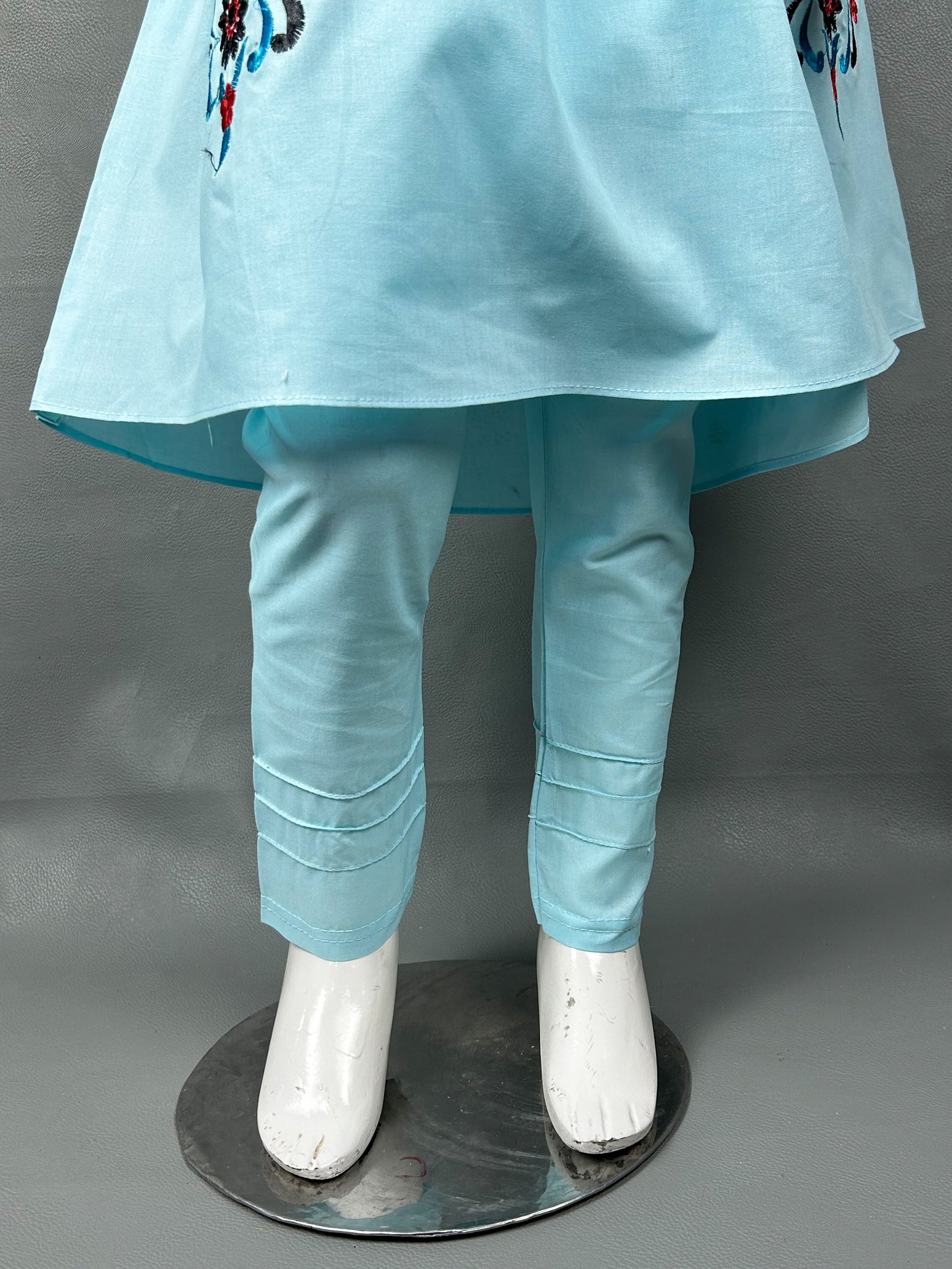 5Yr - 12Yrs Light Blue Embroidered Suit For Girls RZ GS127
