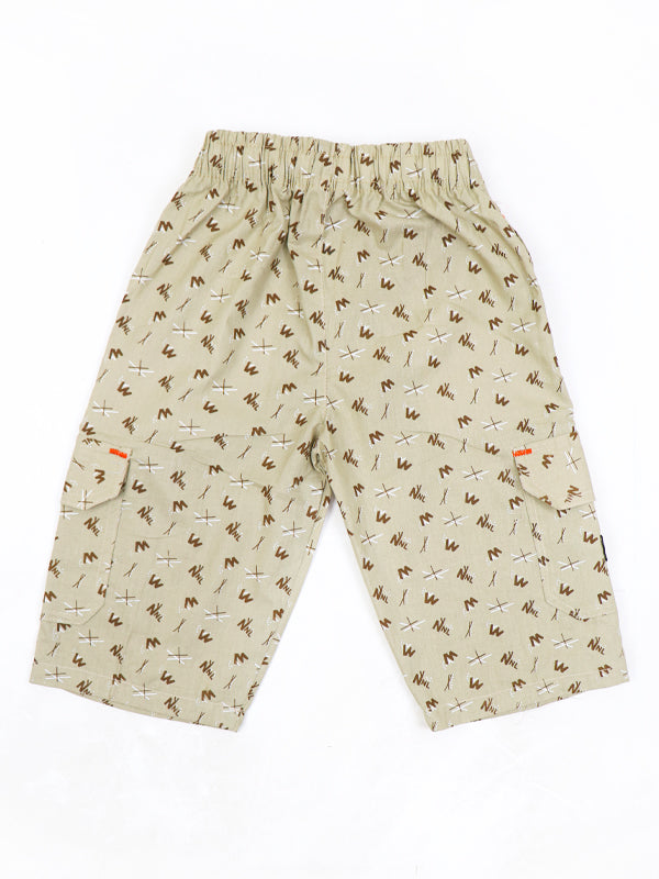 LF Boys Short 3-QTR Printed Design Fawn