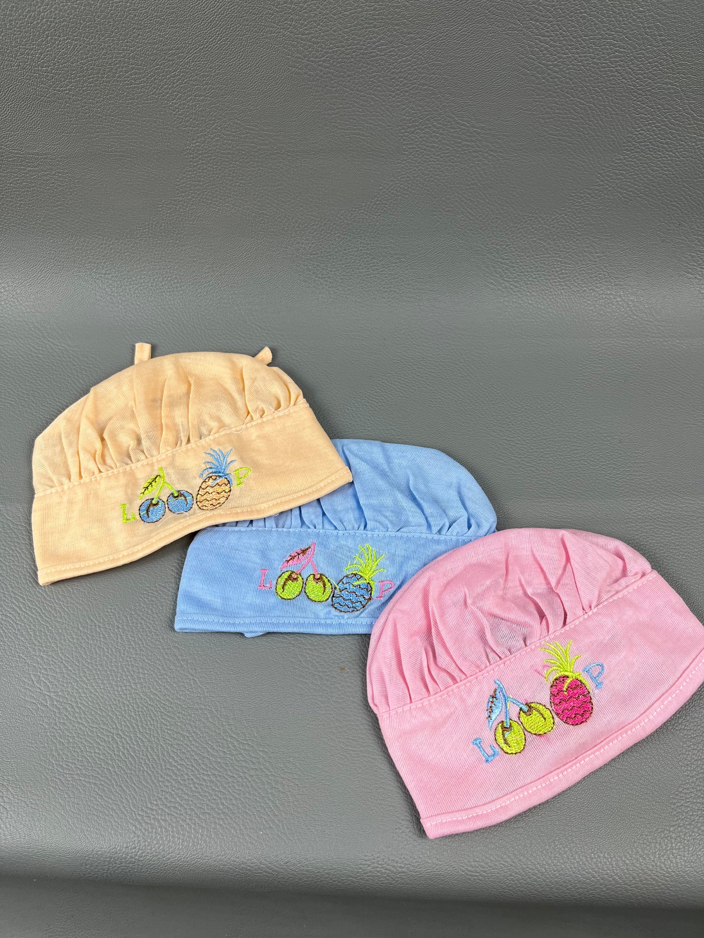 Pack Of 3 Multicolor & Multidesign Cap For Newborn NBC05