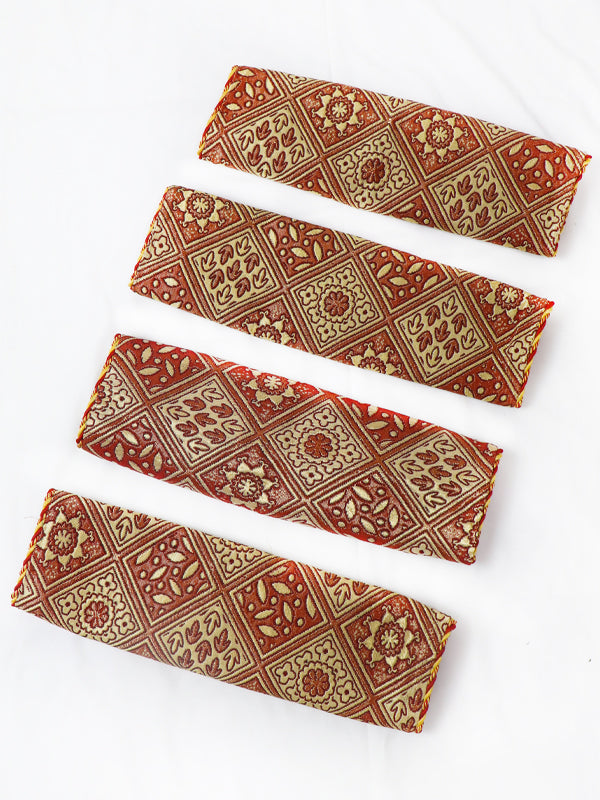 Brown Pack Of 4 Pillow/Cushion Cover 02 14" x 14"