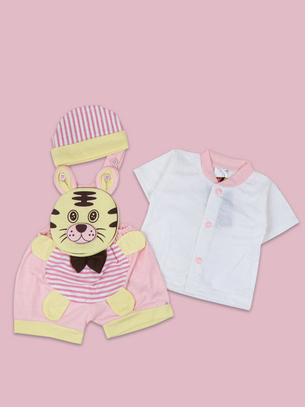 NBR14 HG Newborn Romper 0Mth - 6Mth Cat Pink
