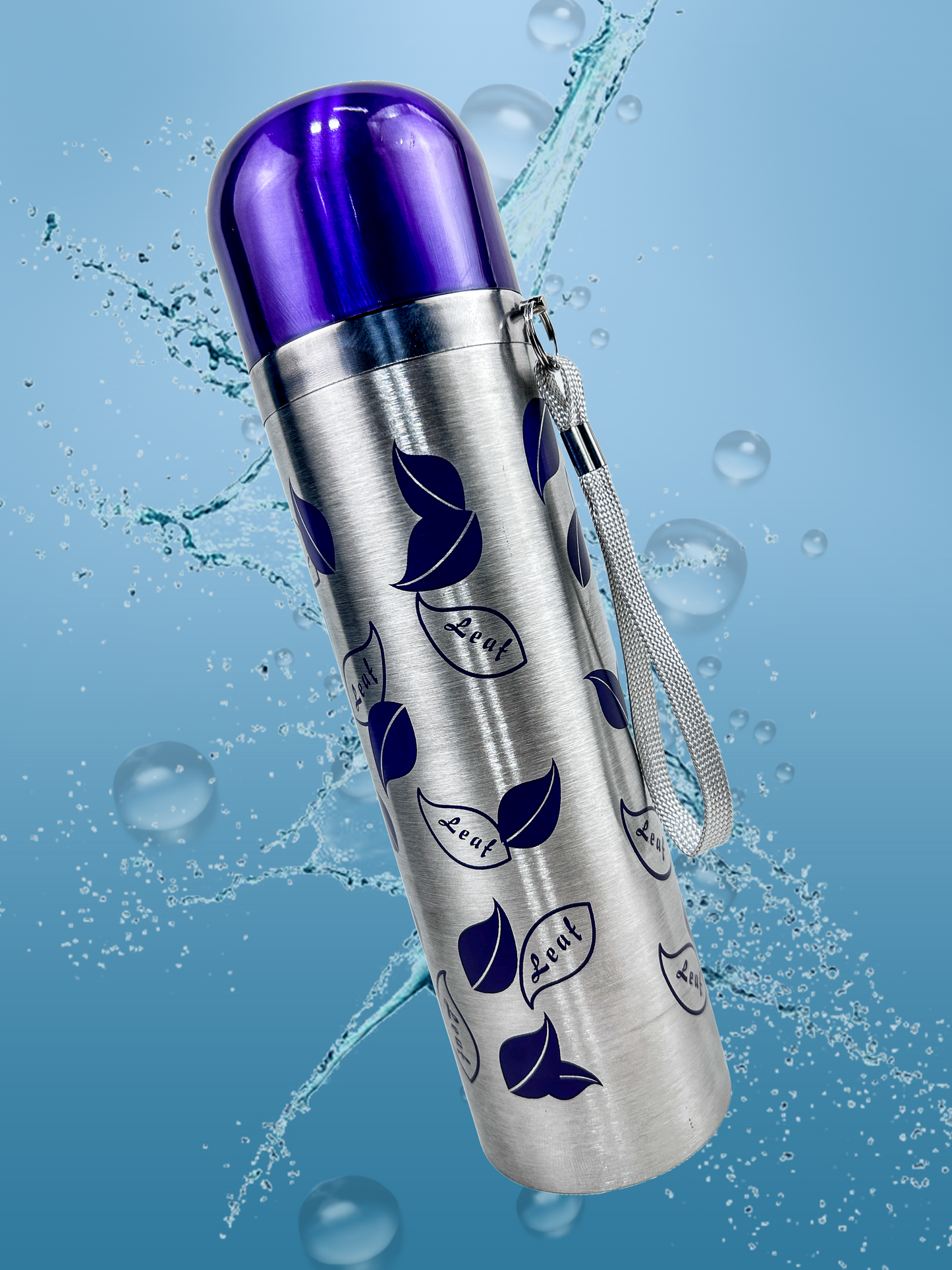 Purple Stainless Steel Leave Bottle 500 ML D-69