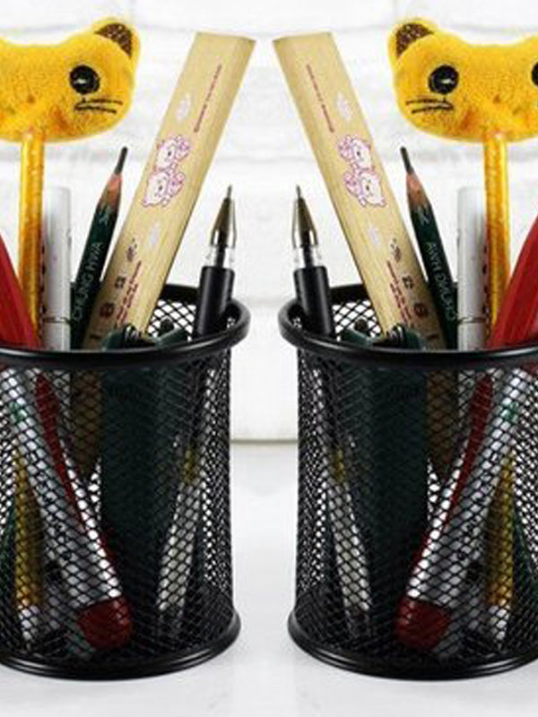 Metal Mesh Pen Holder Multicolor