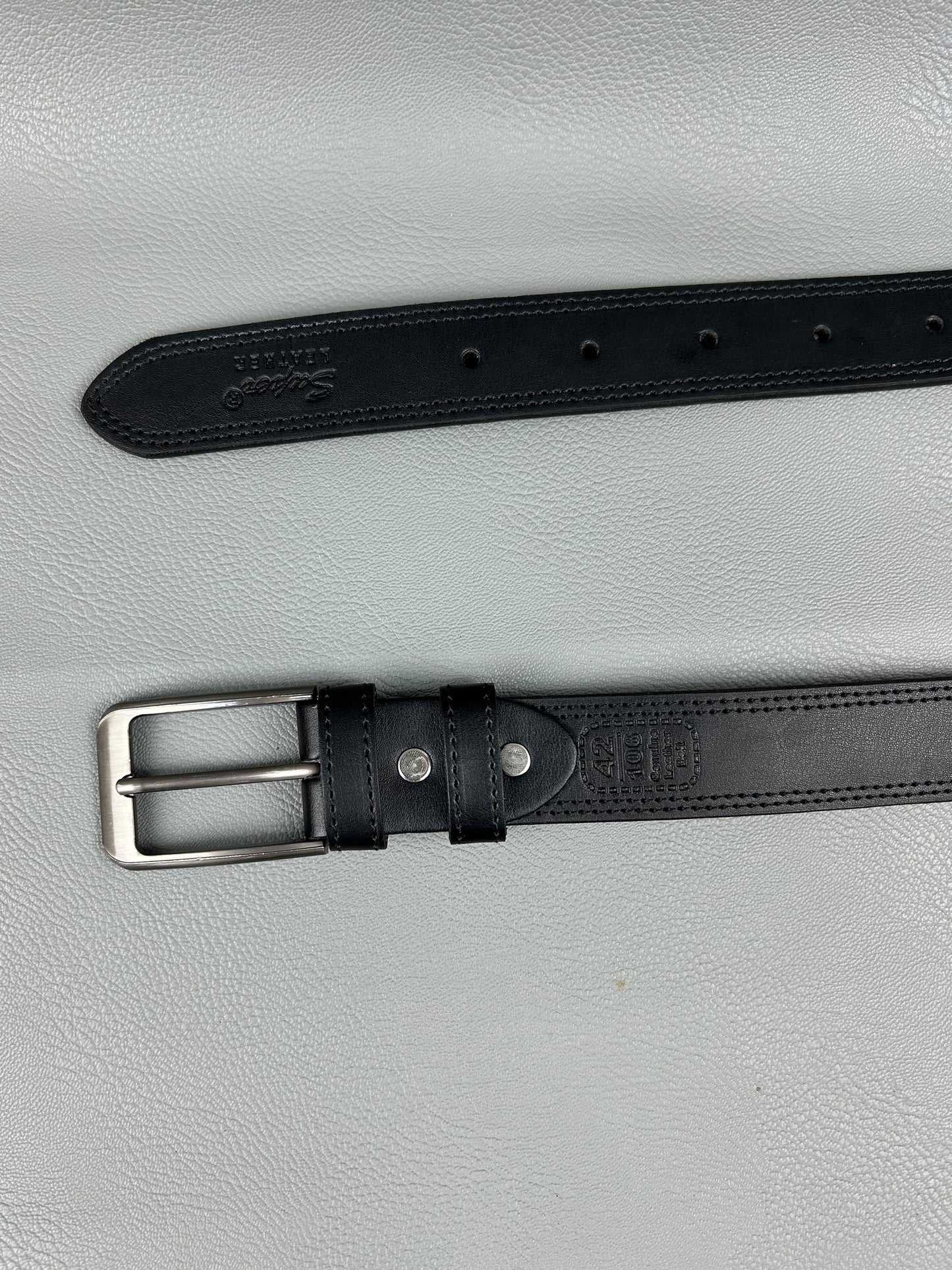 Black Faux Leather Belt For Men MB27