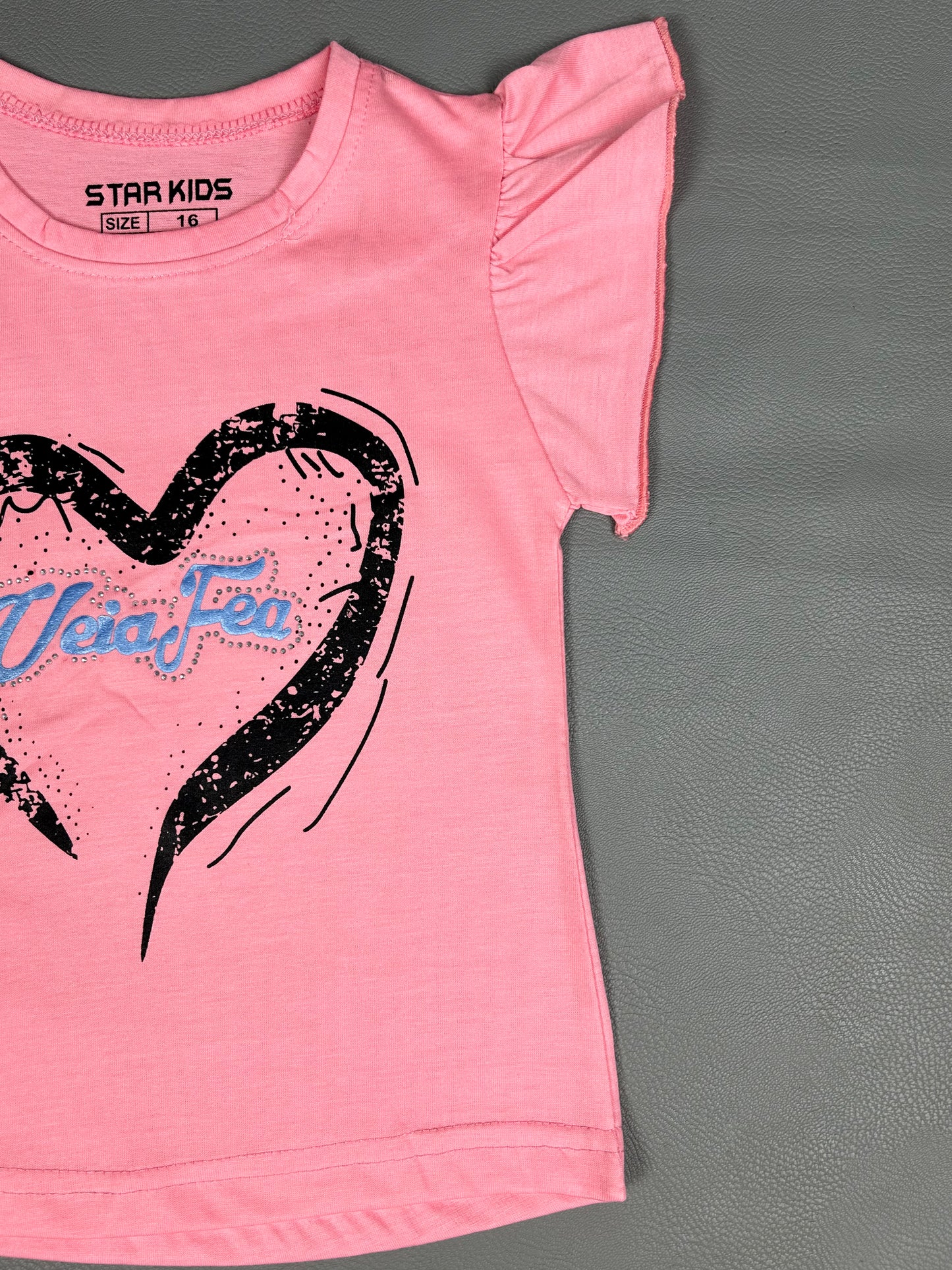 2.5Yrs - 7Yrs Heart Light Pink T-Shirt For Girls SK GTS46
