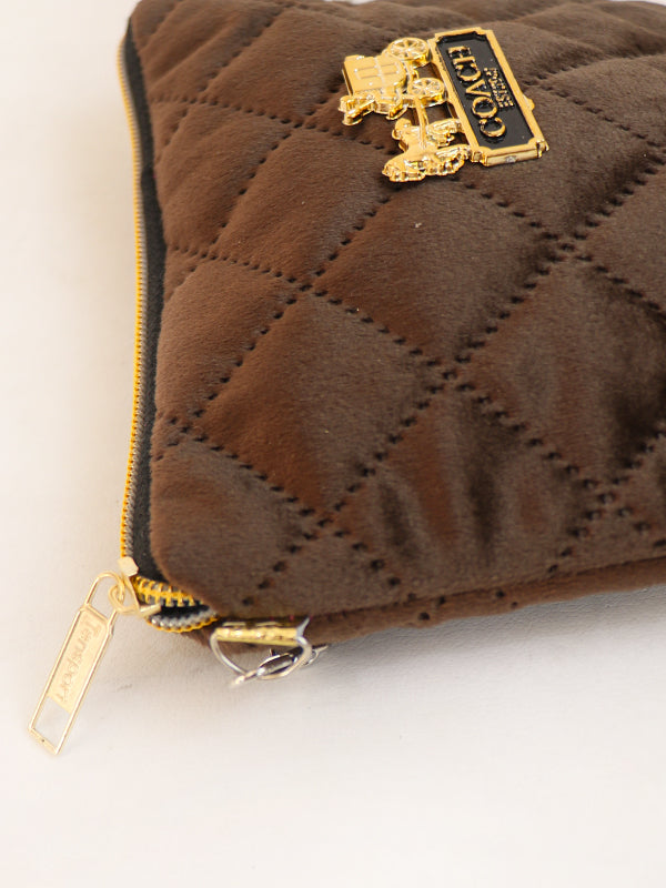 Stylish Velvet Handbag For Women's COACH Brown 07