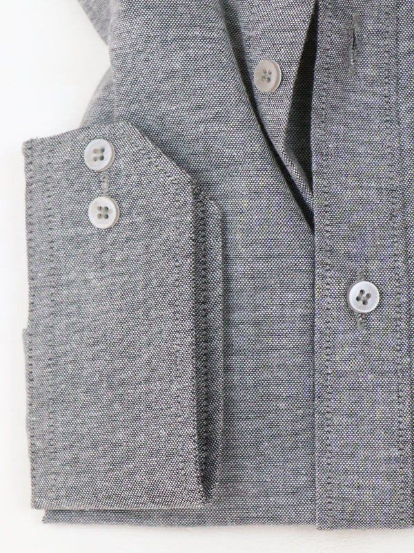 Men's Chambray Formal Dress Shirt Light Grey