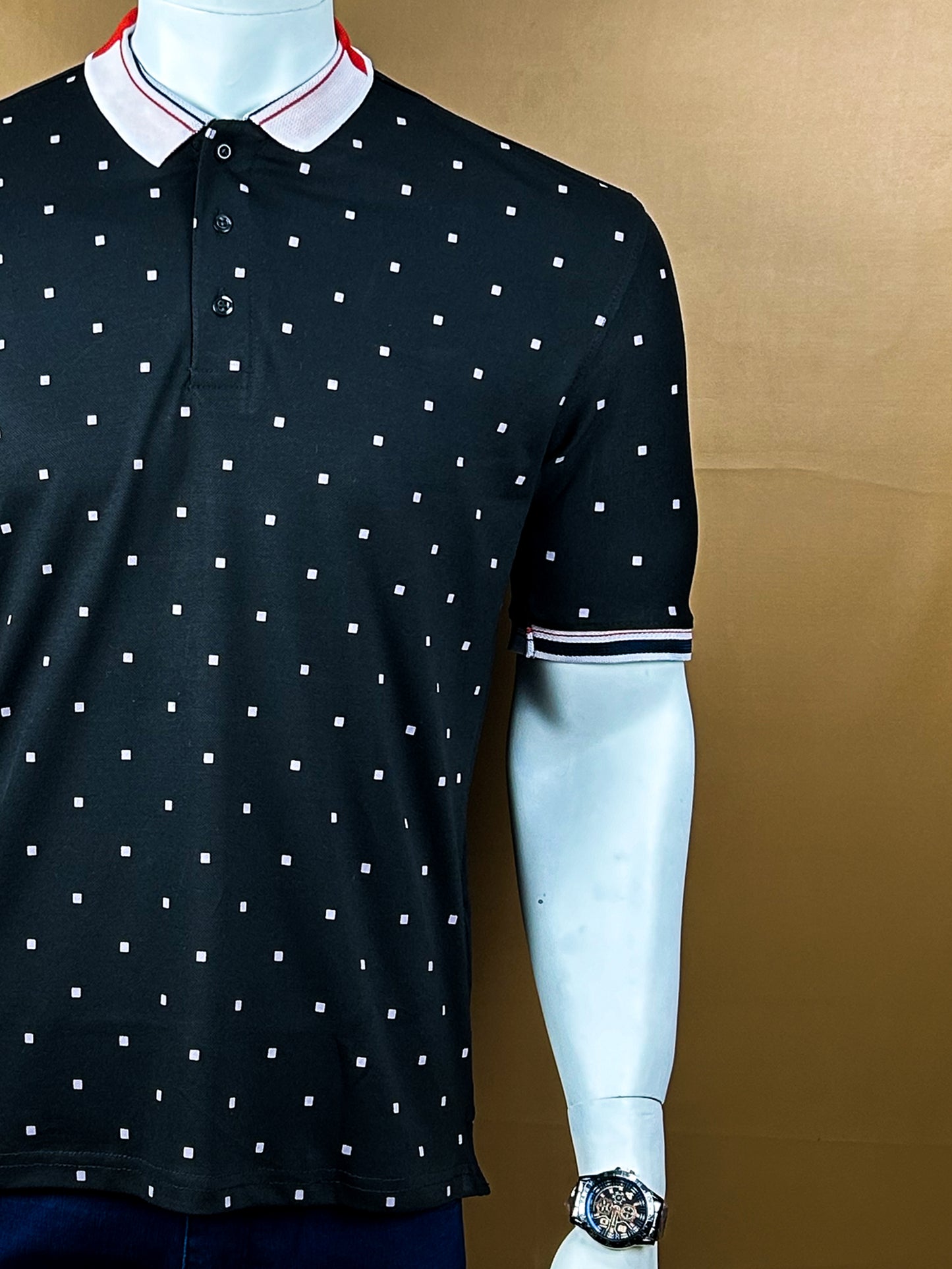 Black Plain Polo T-Shirt For Men MTS184