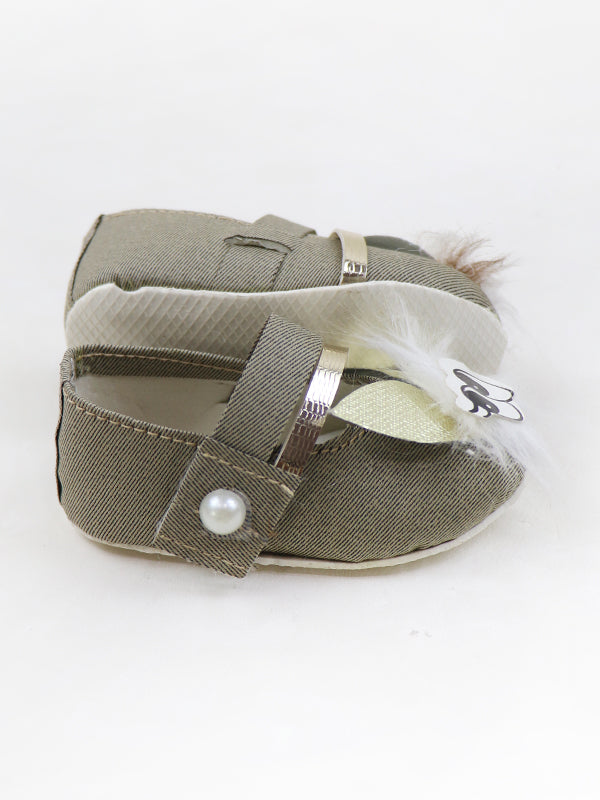 NBYB06 Baby Girl Crochet Bootie Shoes Green Shade