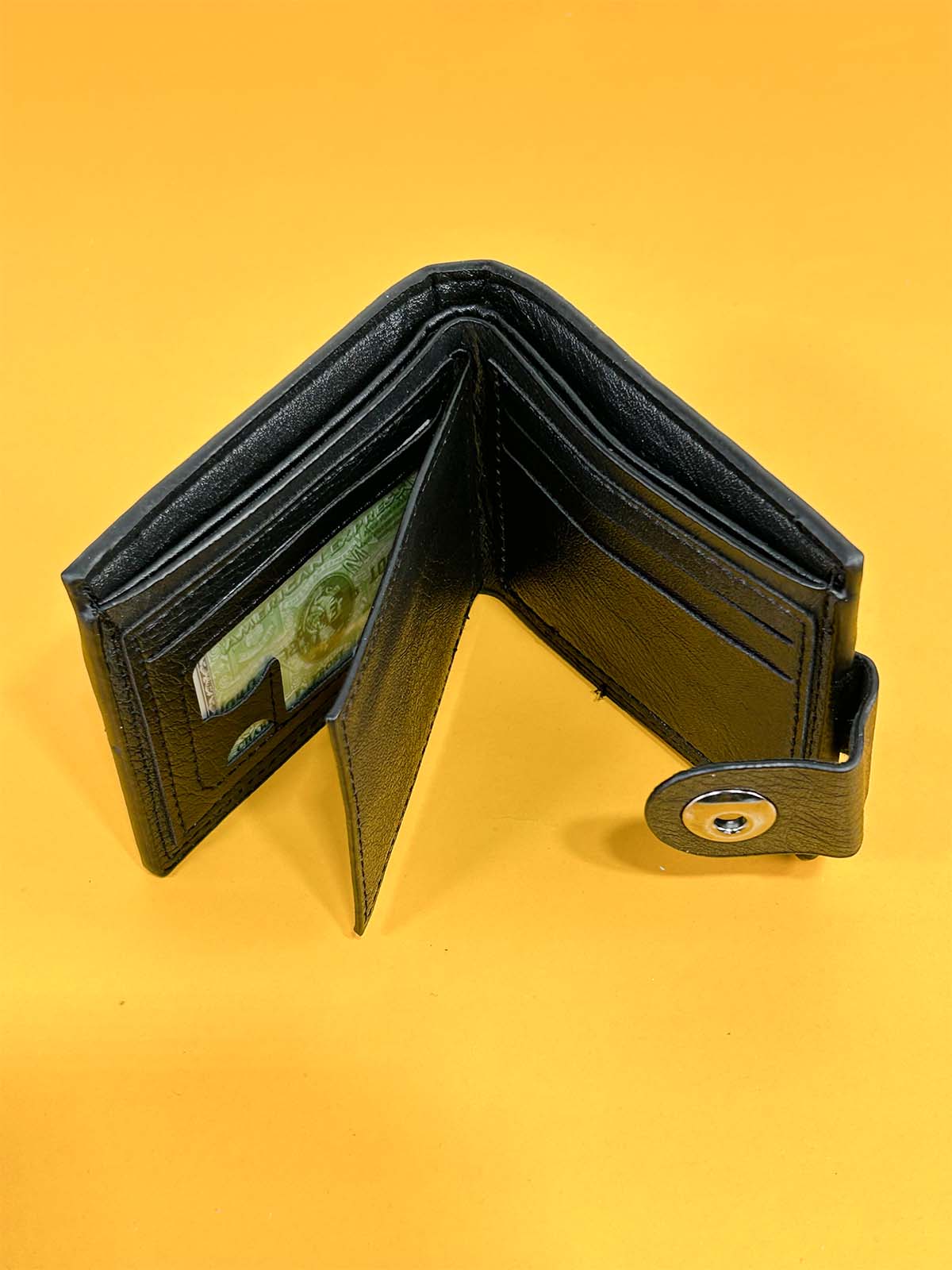 Black Syn-Leather Wallet For Men MW70