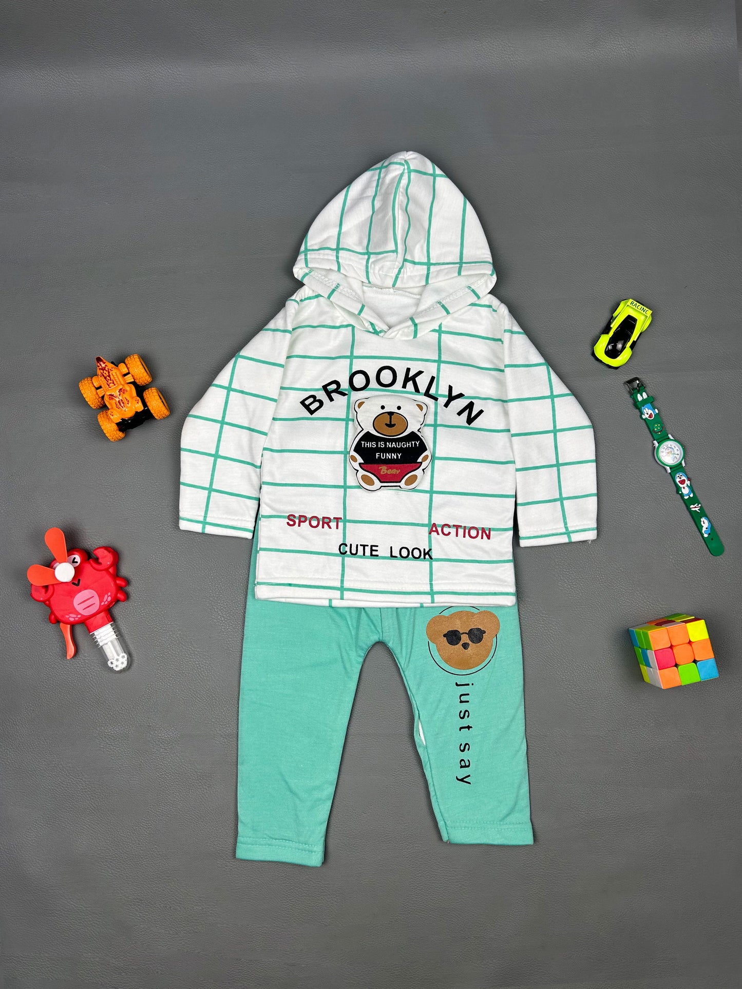 2Yr - 5Yrs Cute Ferozi Suit For Kids RZ BS185