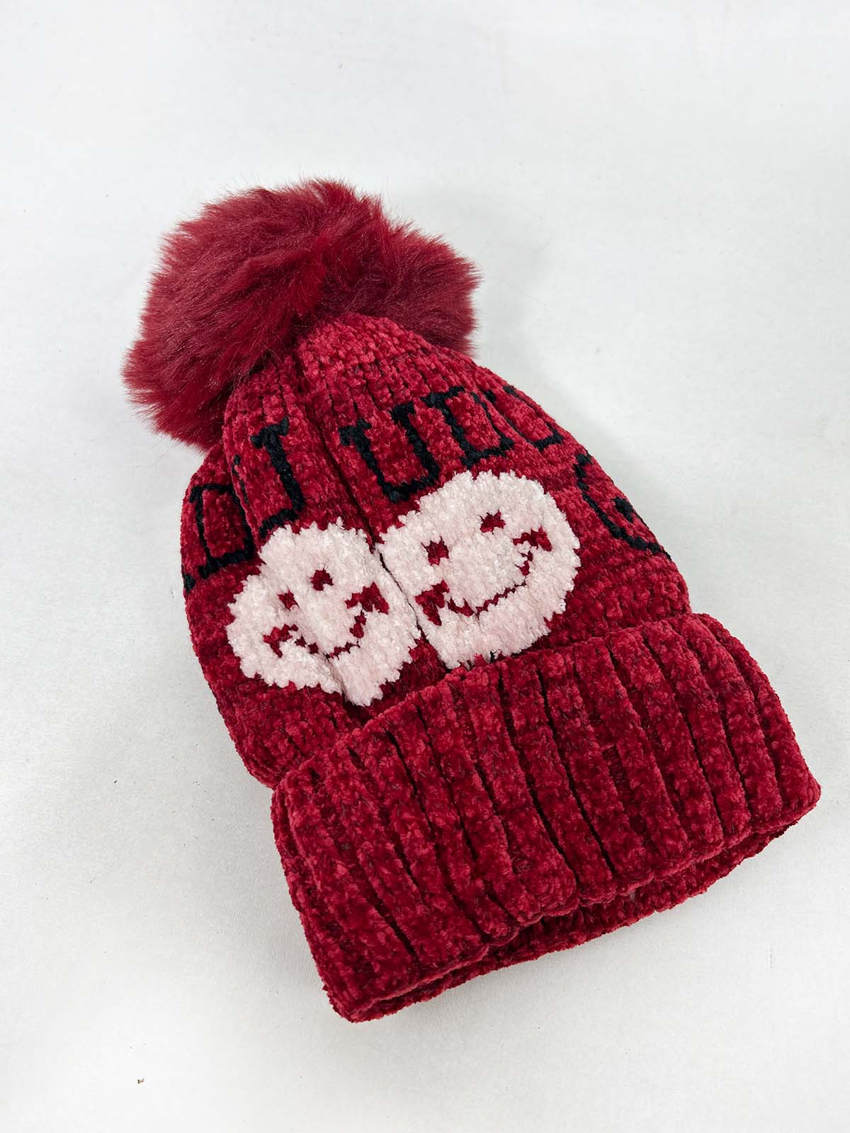 Smile Red Beanie Winter Cap For Kids BWC31