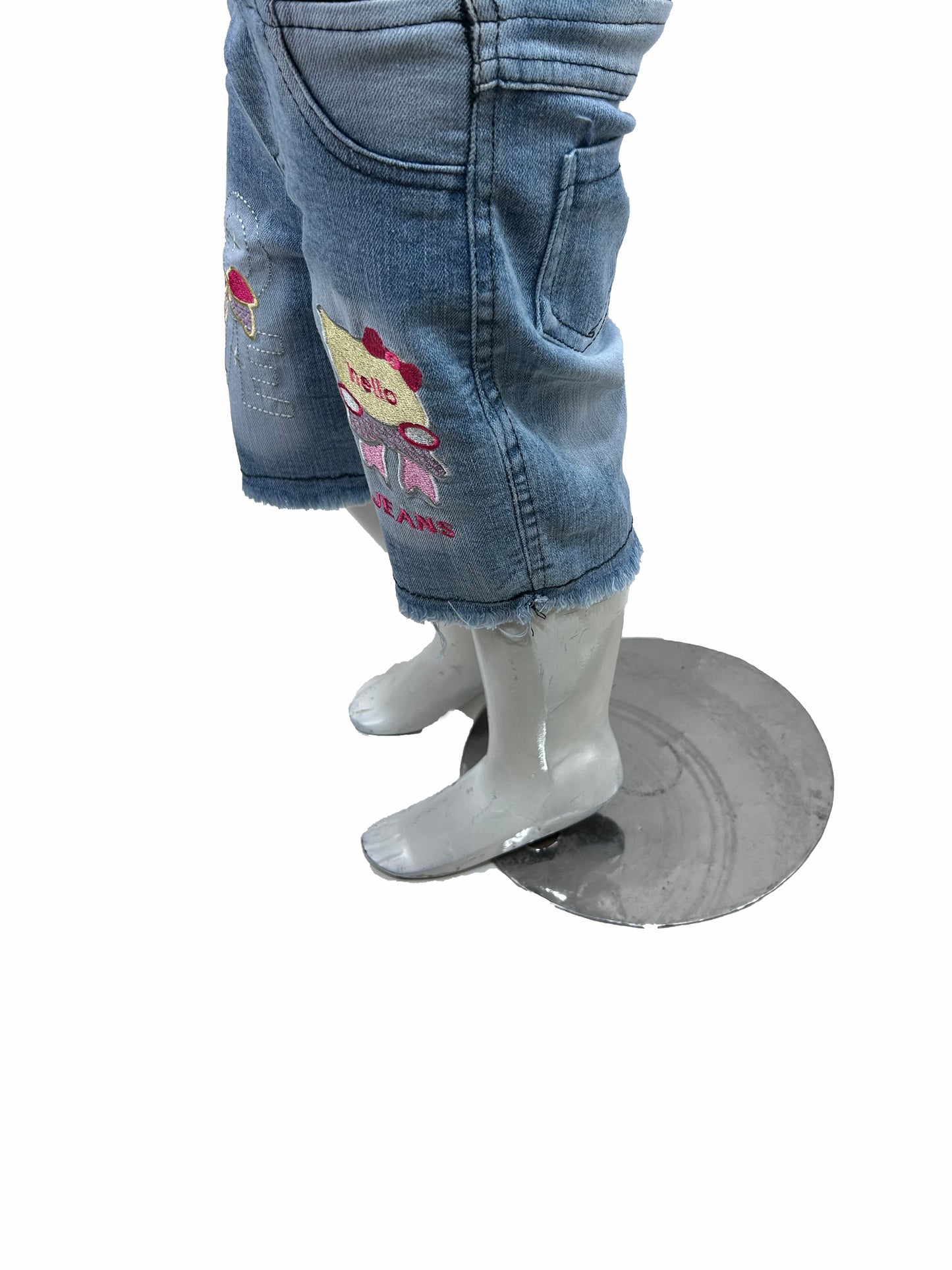 1.5Yrs - 4Yrs Stretchable Hello Light Blue Denim Jeans For Girls GJ28